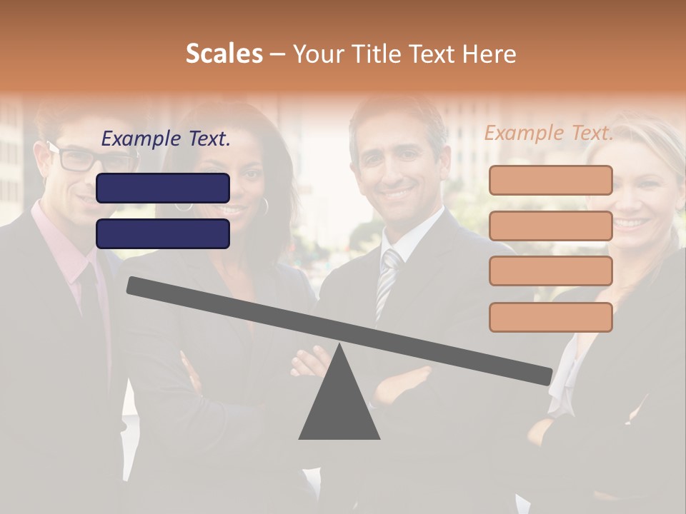 Smiling Team Office PowerPoint Template