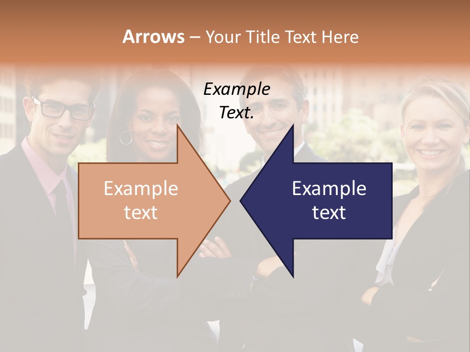 Smiling Team Office PowerPoint Template