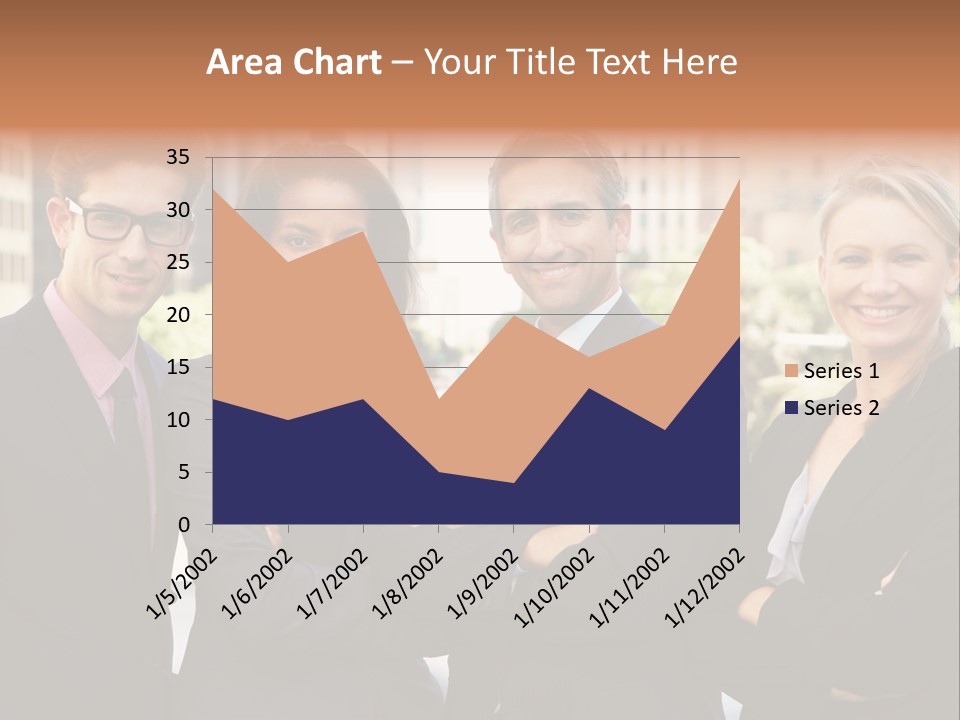Smiling Team Office PowerPoint Template