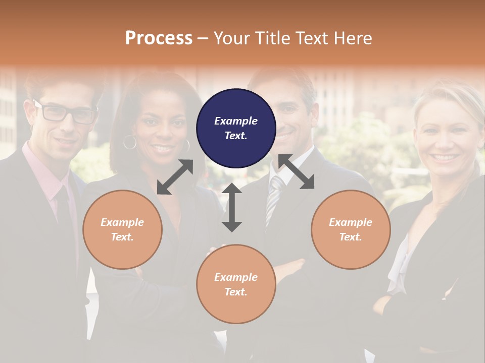 Smiling Team Office PowerPoint Template