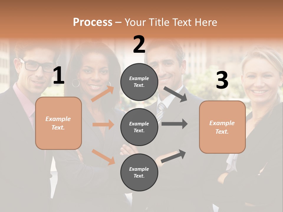 Smiling Team Office PowerPoint Template