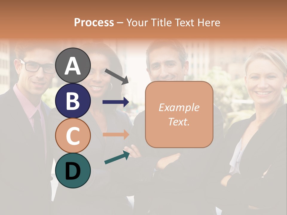 Smiling Team Office PowerPoint Template