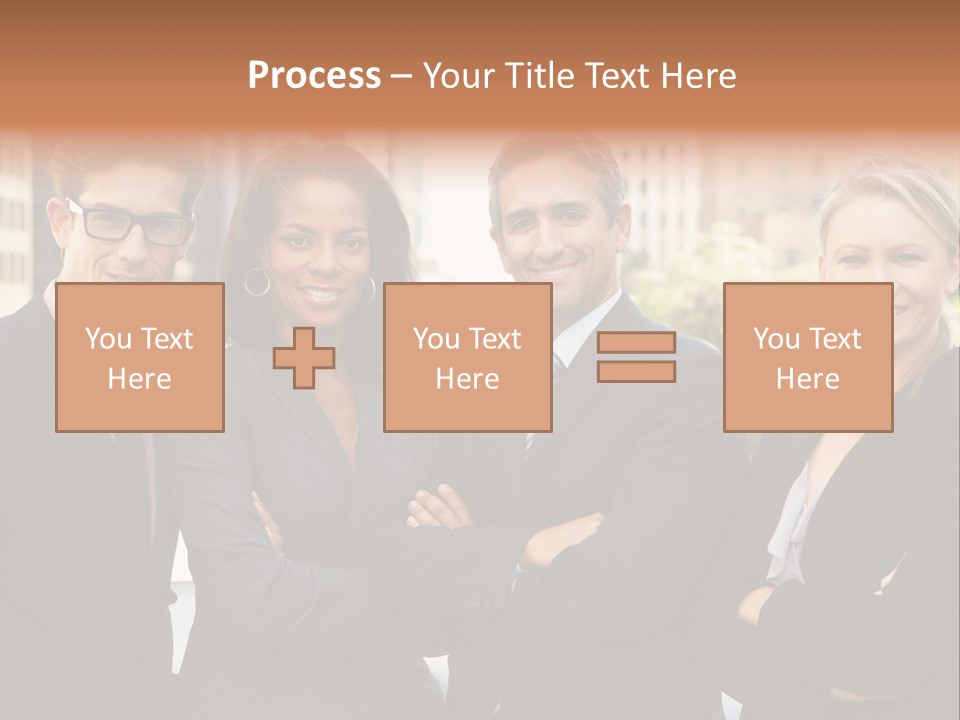 Smiling Team Office PowerPoint Template