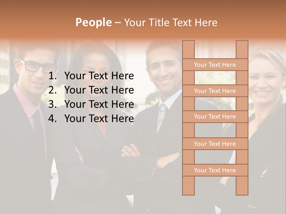 Smiling Team Office PowerPoint Template