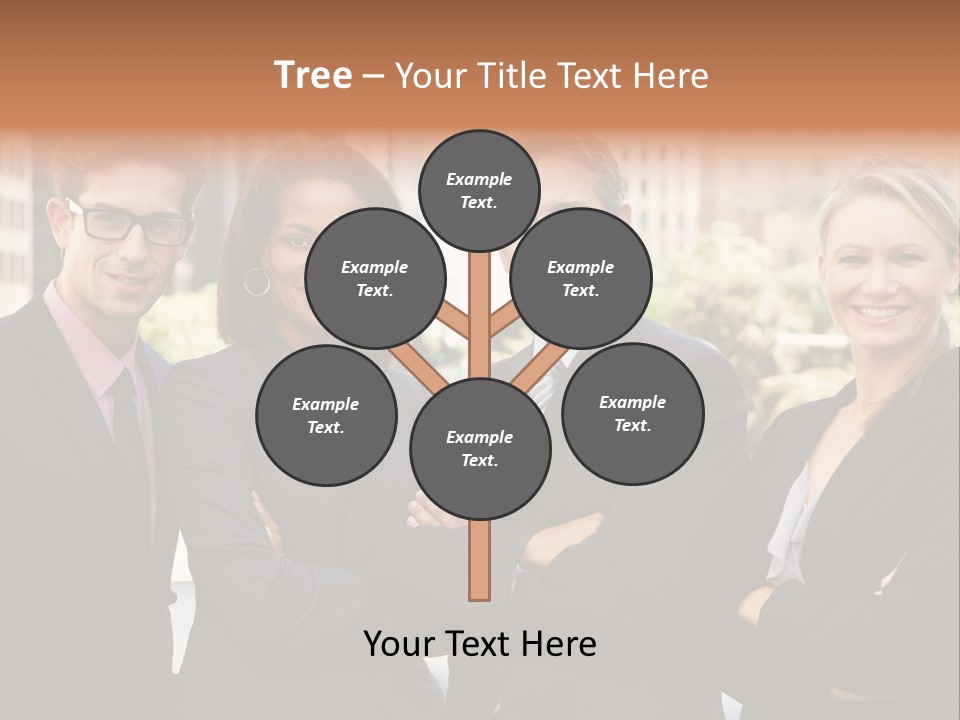 Smiling Team Office PowerPoint Template