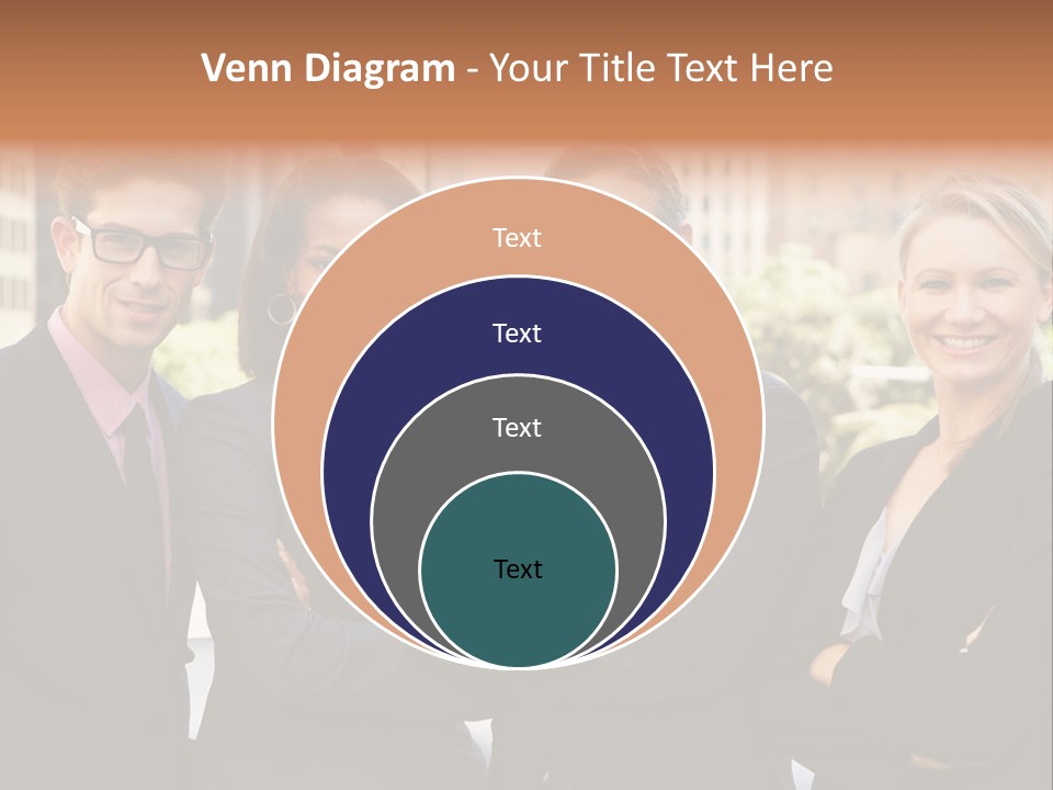 Smiling Team Office PowerPoint Template