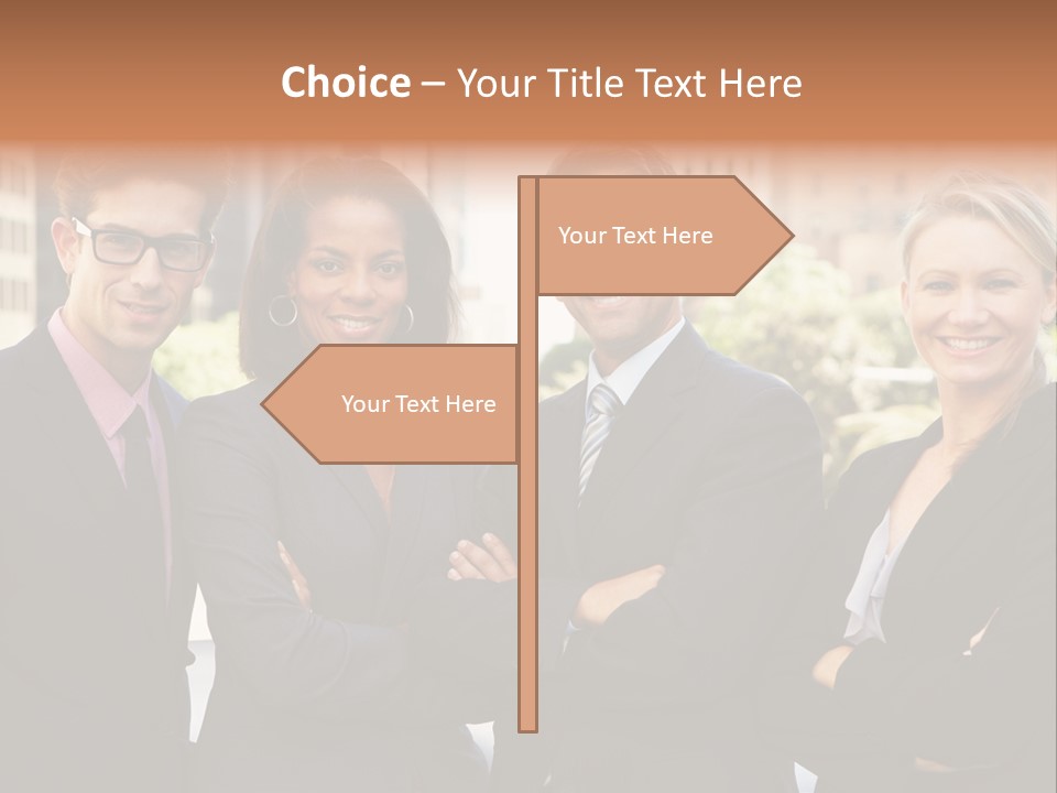 Smiling Team Office PowerPoint Template