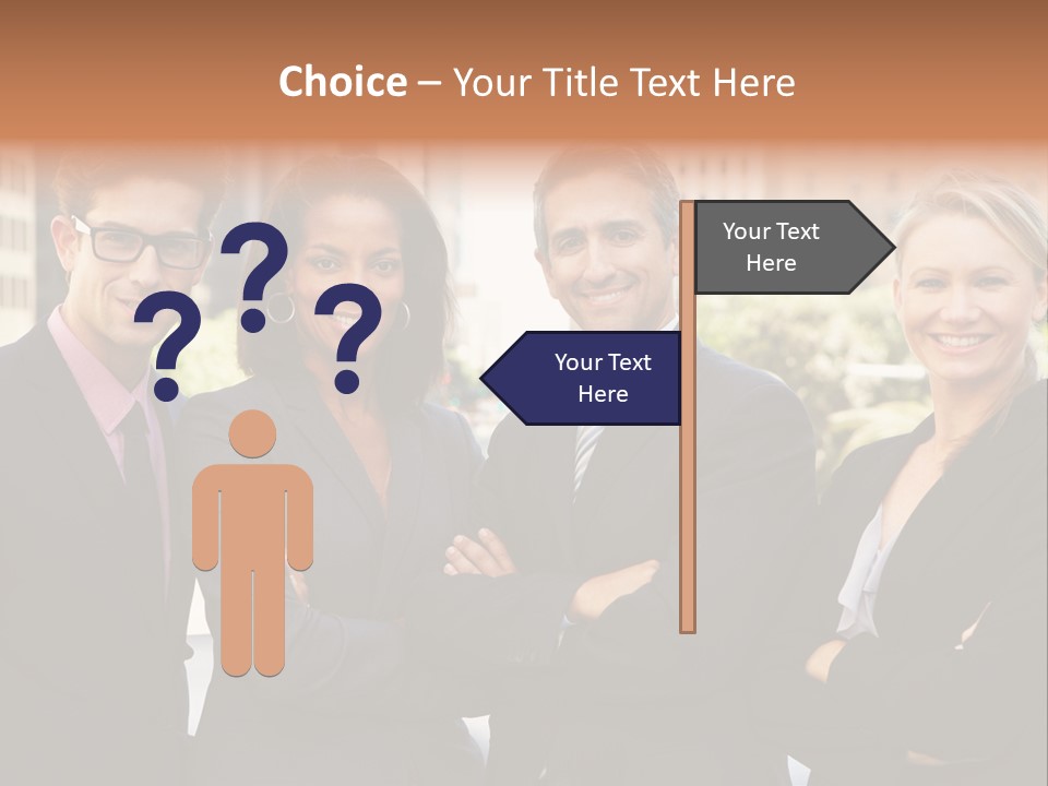Smiling Team Office PowerPoint Template