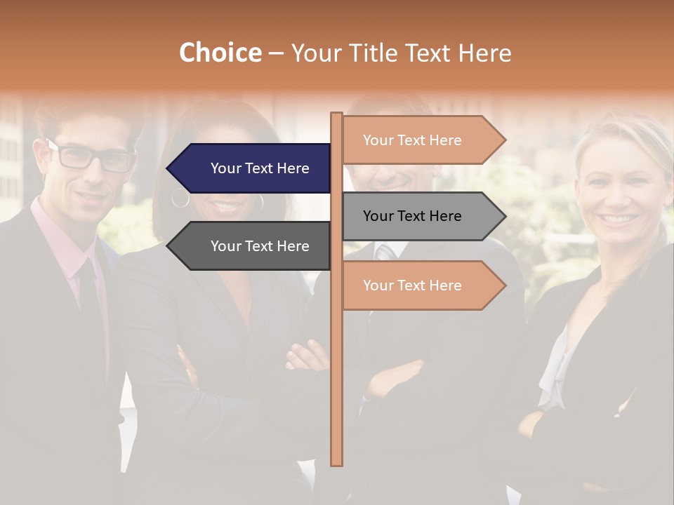 Smiling Team Office PowerPoint Template