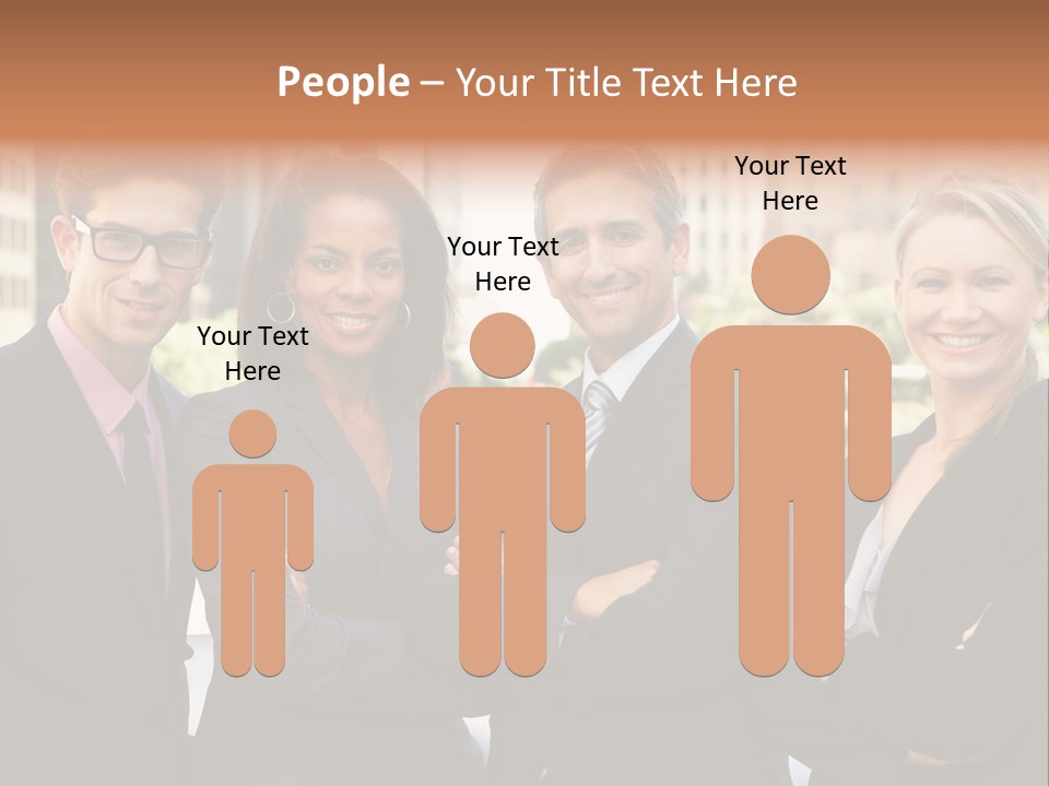 Smiling Team Office PowerPoint Template