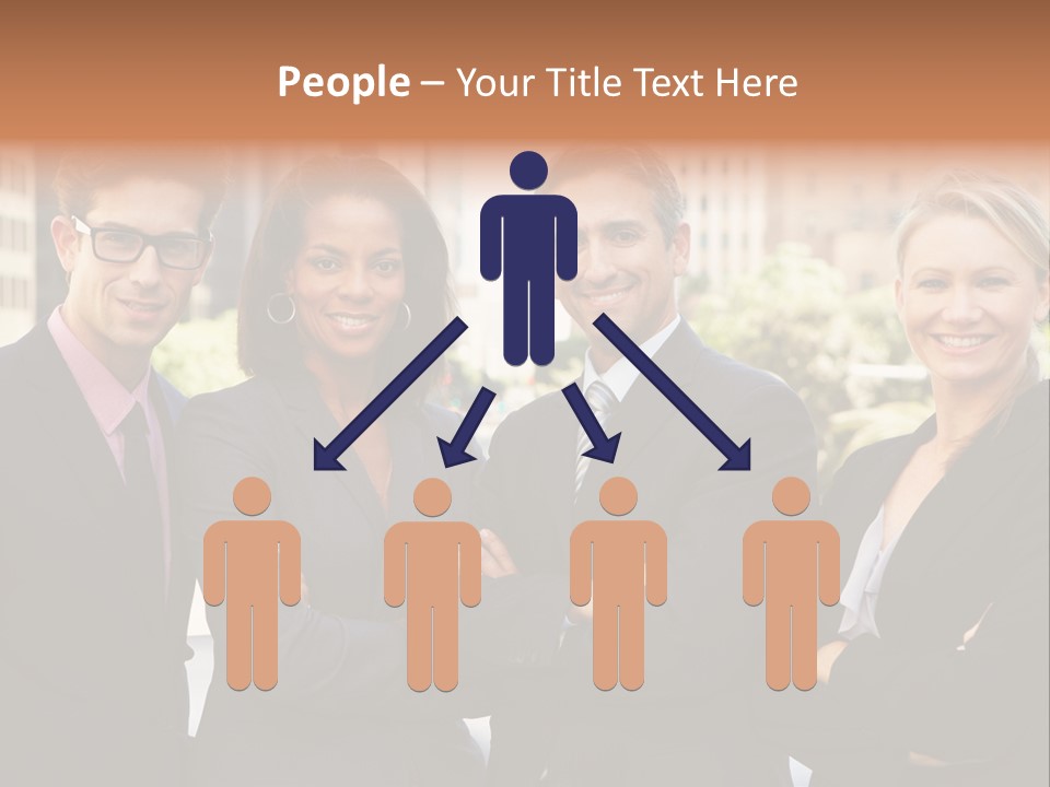Smiling Team Office PowerPoint Template