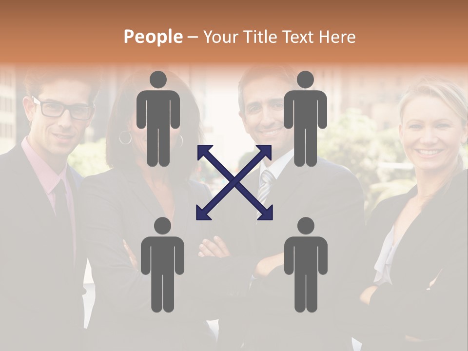 Smiling Team Office PowerPoint Template