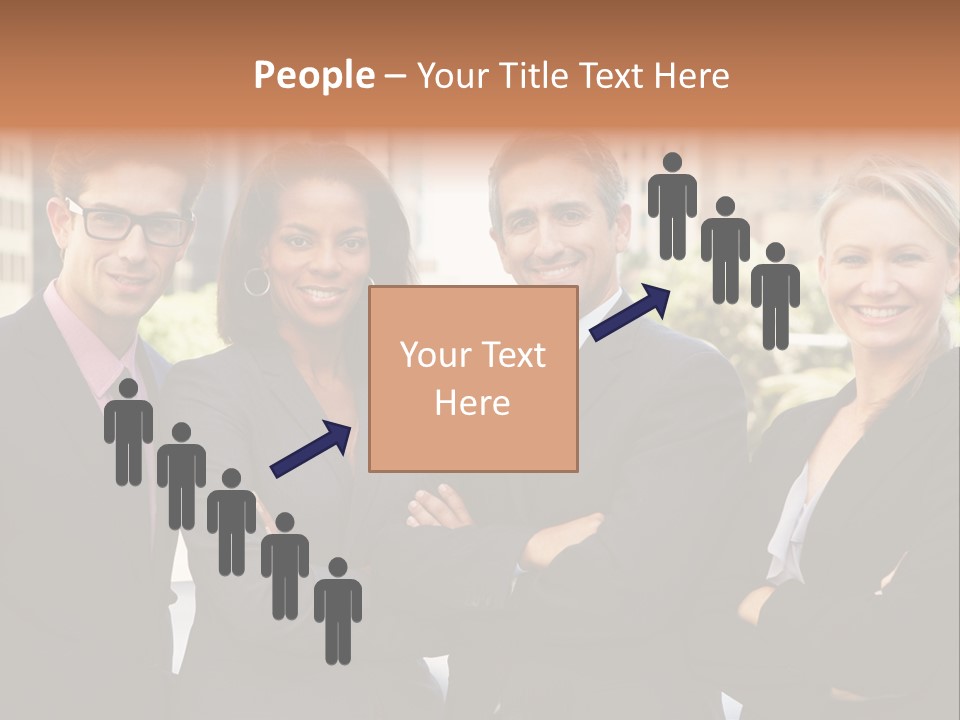 Smiling Team Office PowerPoint Template