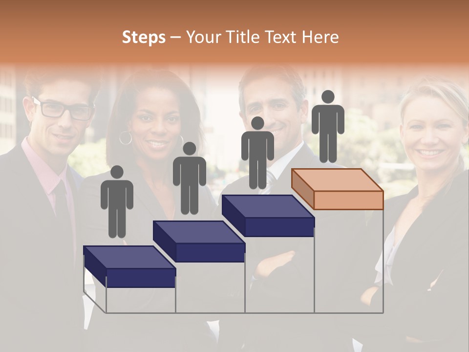 Smiling Team Office PowerPoint Template