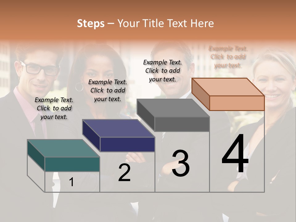 Smiling Team Office PowerPoint Template