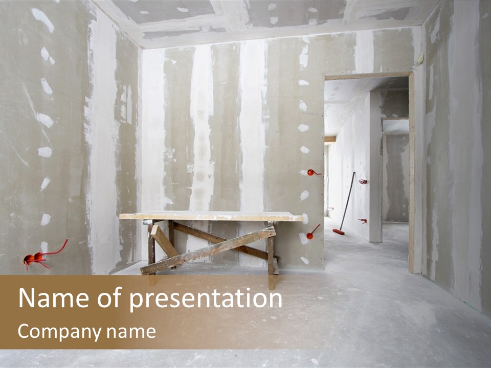 Concrete Room Gray PowerPoint Template