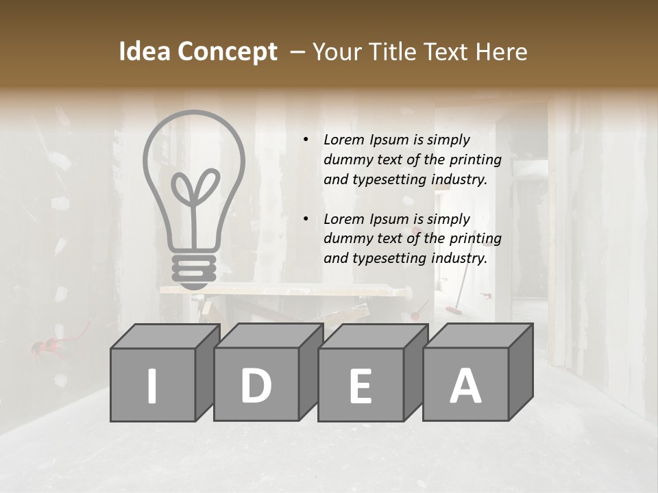 Concrete Room Gray PowerPoint Template