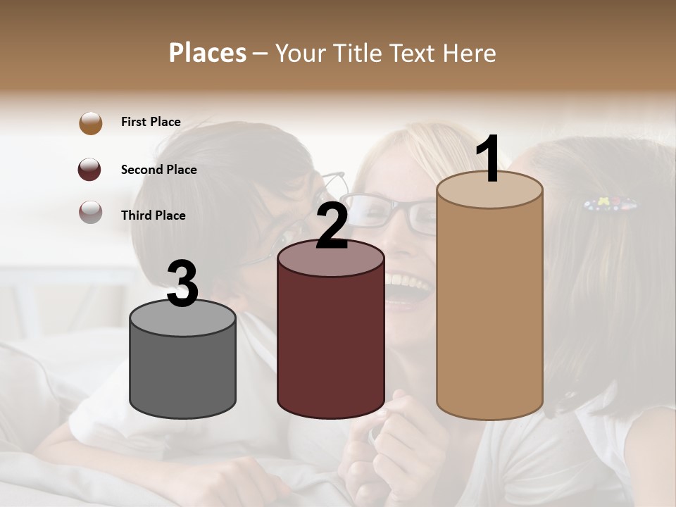 Three People Smile European PowerPoint Template