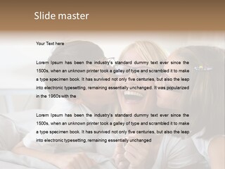 Three People Smile European PowerPoint Template