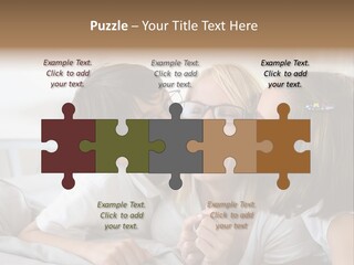 Three People Smile European PowerPoint Template