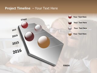 Three People Smile European PowerPoint Template