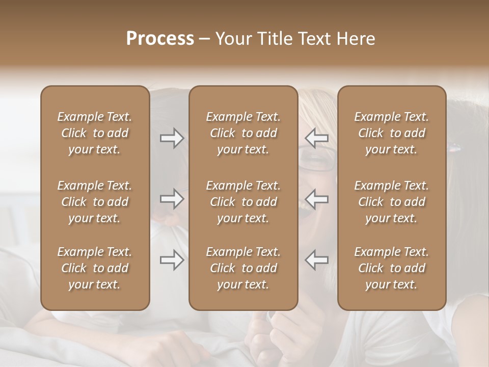 Three People Smile European PowerPoint Template