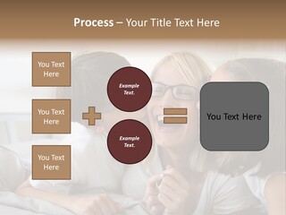 Three People Smile European PowerPoint Template