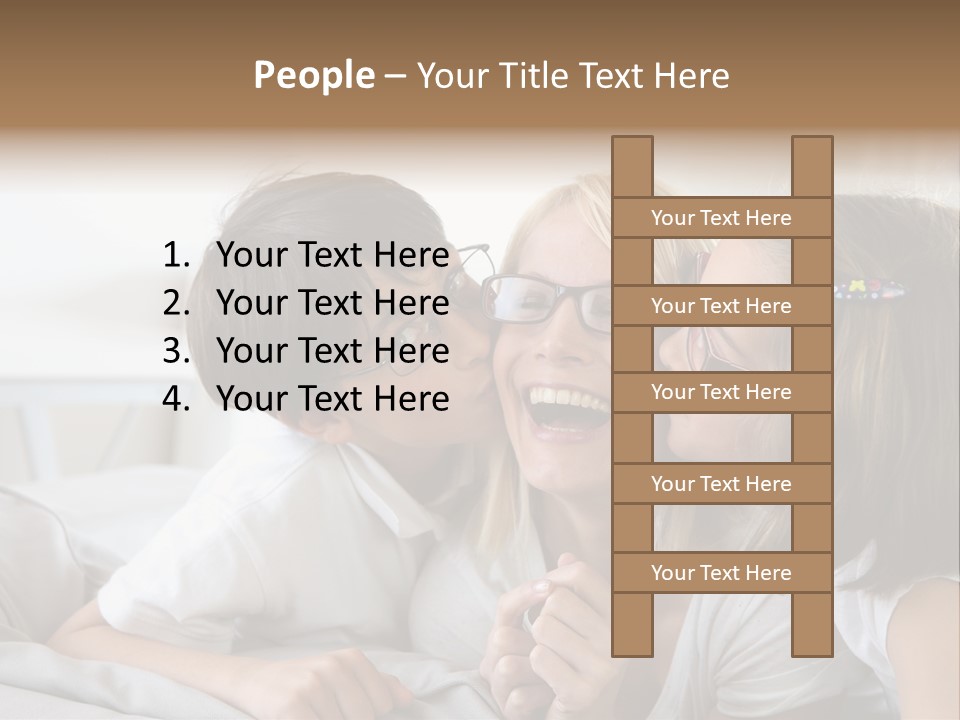 Three People Smile European PowerPoint Template