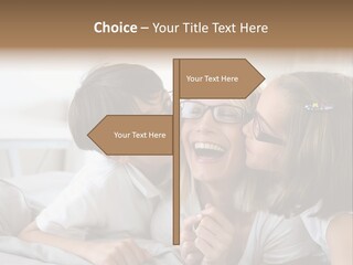 Three People Smile European PowerPoint Template