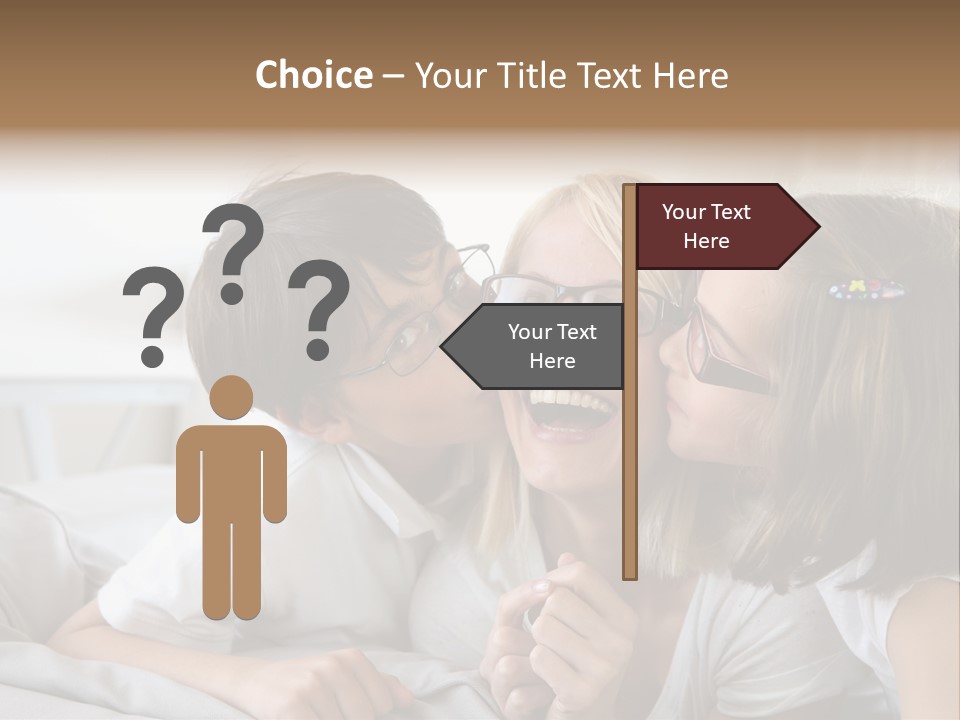 Three People Smile European PowerPoint Template