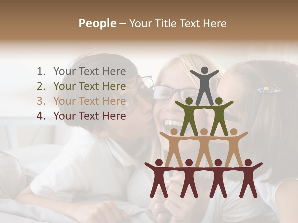 Three People Smile European PowerPoint Template
