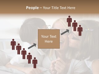 Three People Smile European PowerPoint Template