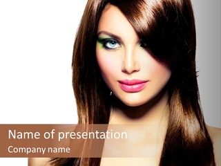 Girl Blue Beauty PowerPoint Template