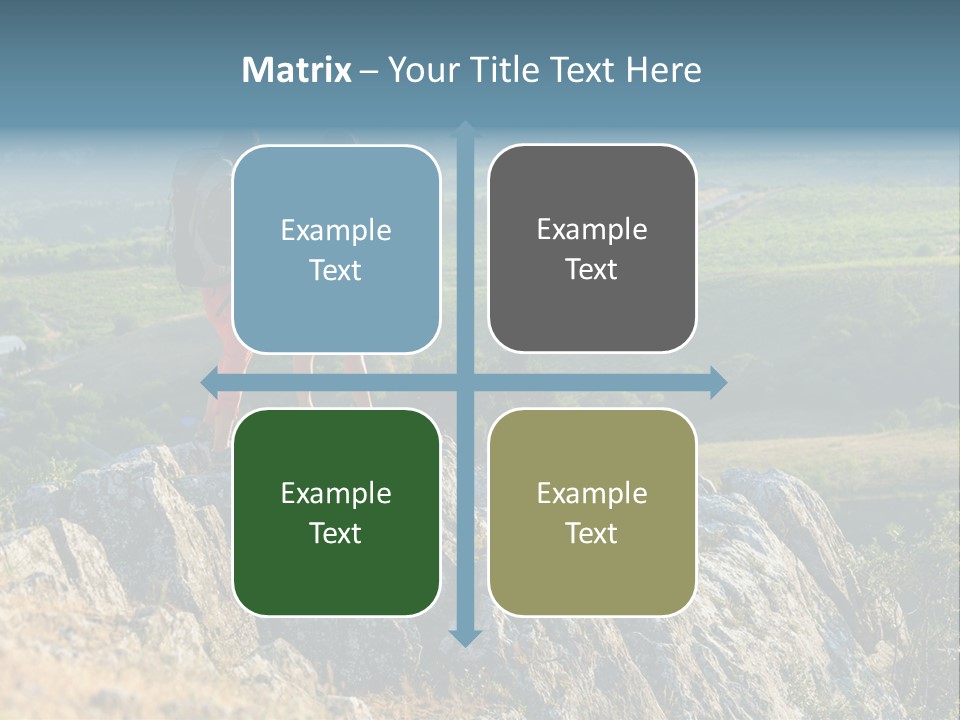 Blue Hiking Stand PowerPoint Template