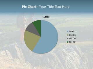 Blue Hiking Stand PowerPoint Template