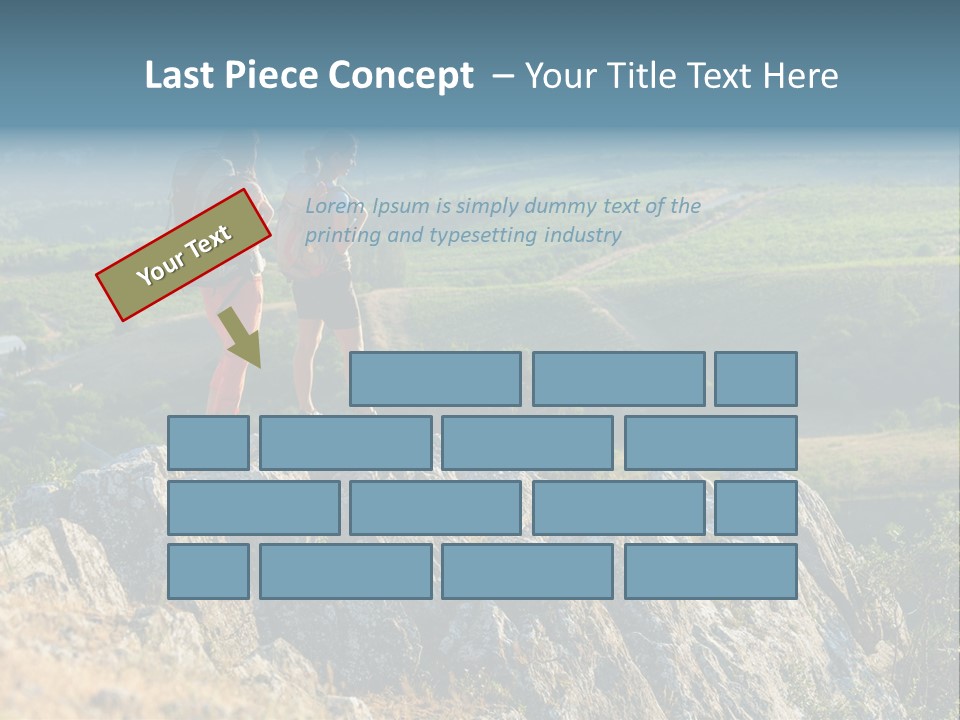 Blue Hiking Stand PowerPoint Template