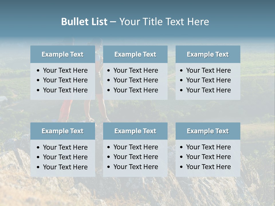Blue Hiking Stand PowerPoint Template