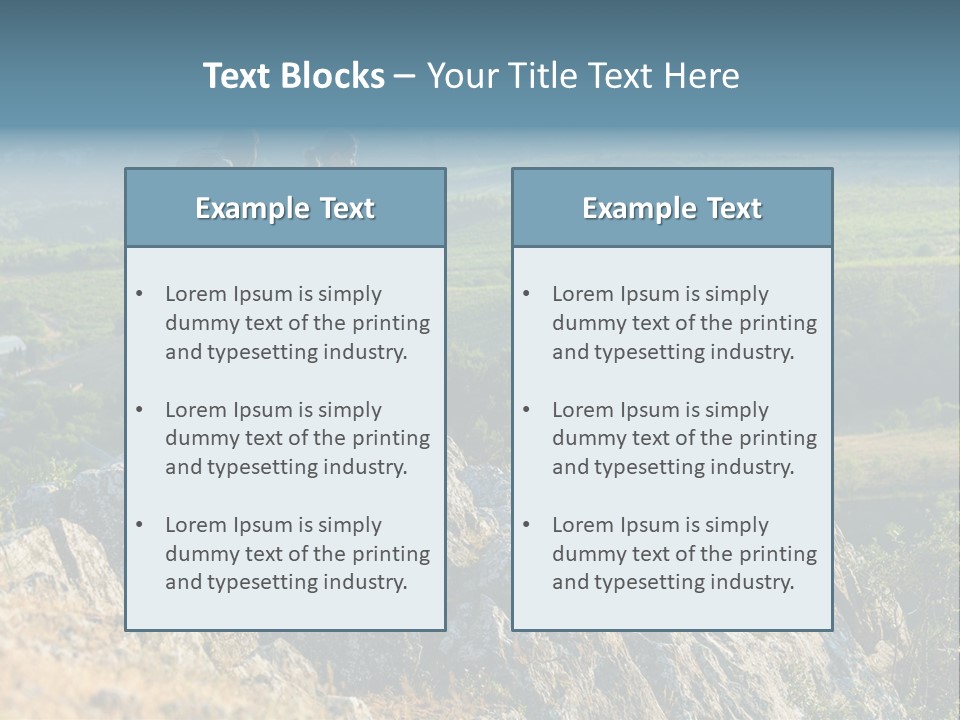 Blue Hiking Stand PowerPoint Template