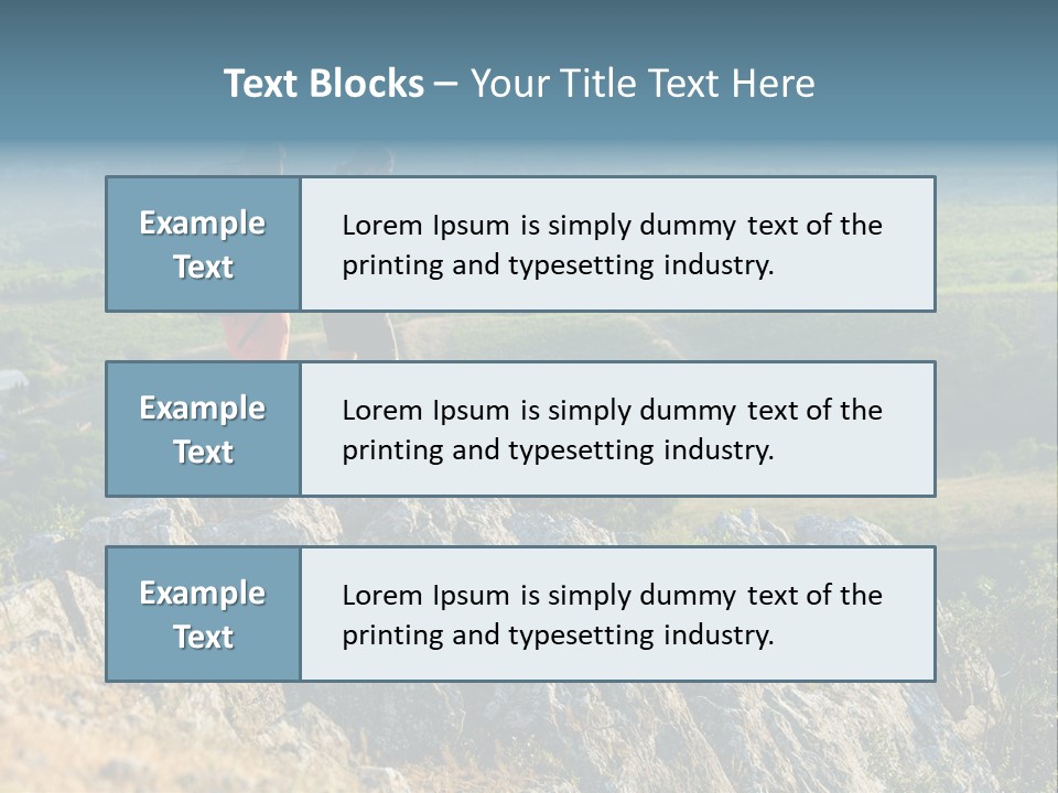 Blue Hiking Stand PowerPoint Template