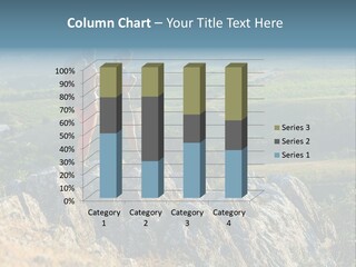 Blue Hiking Stand PowerPoint Template