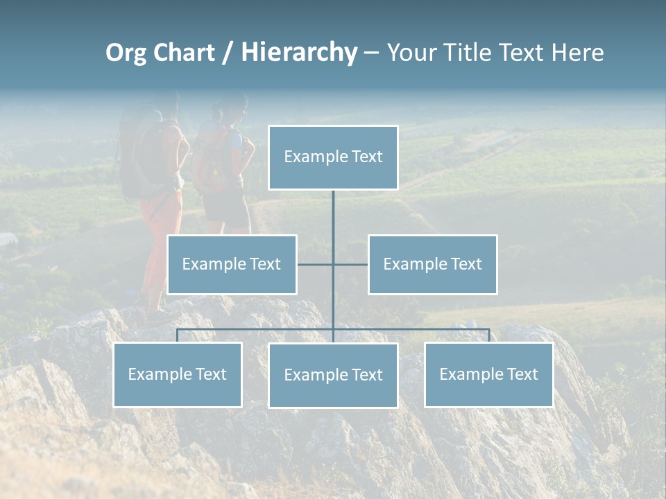 Blue Hiking Stand PowerPoint Template