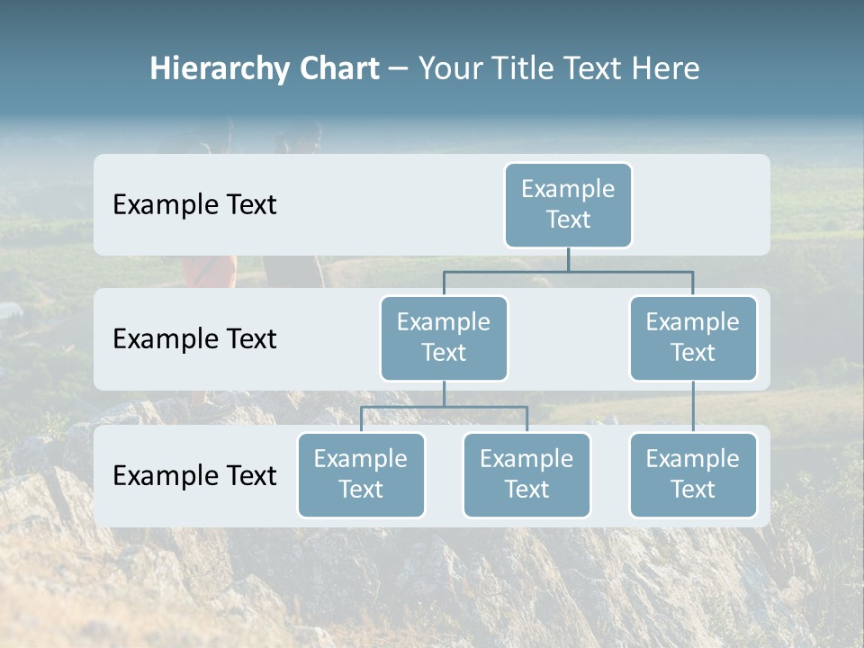 Blue Hiking Stand PowerPoint Template