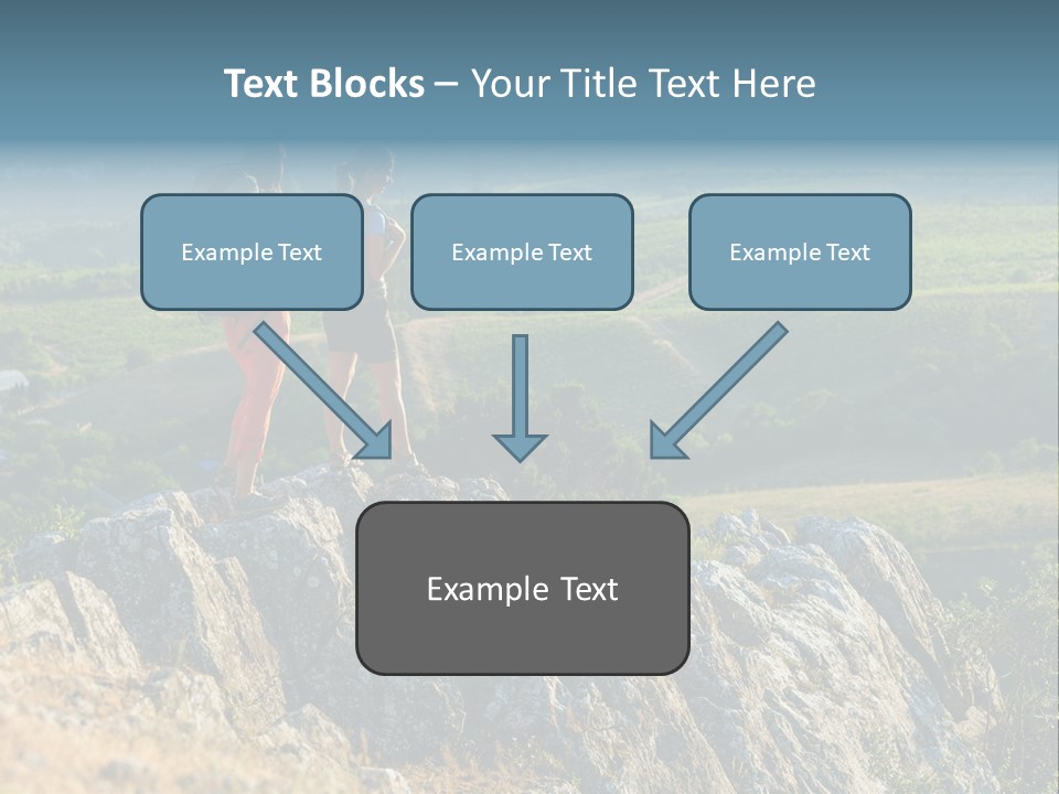 Blue Hiking Stand PowerPoint Template
