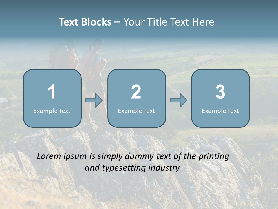 Blue Hiking Stand PowerPoint Template