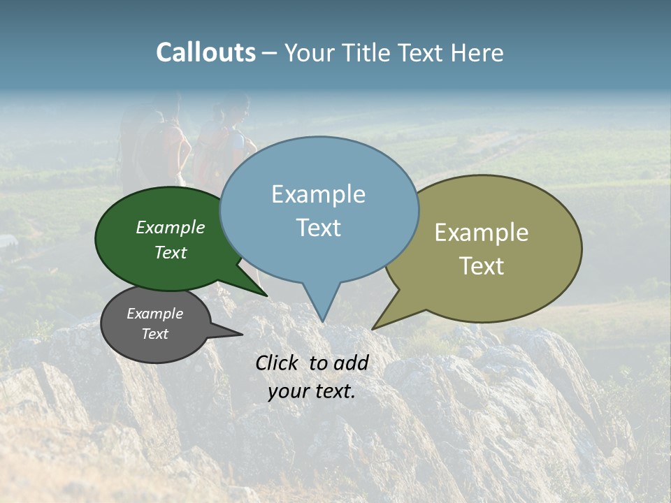 Blue Hiking Stand PowerPoint Template