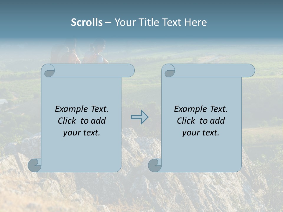 Blue Hiking Stand PowerPoint Template