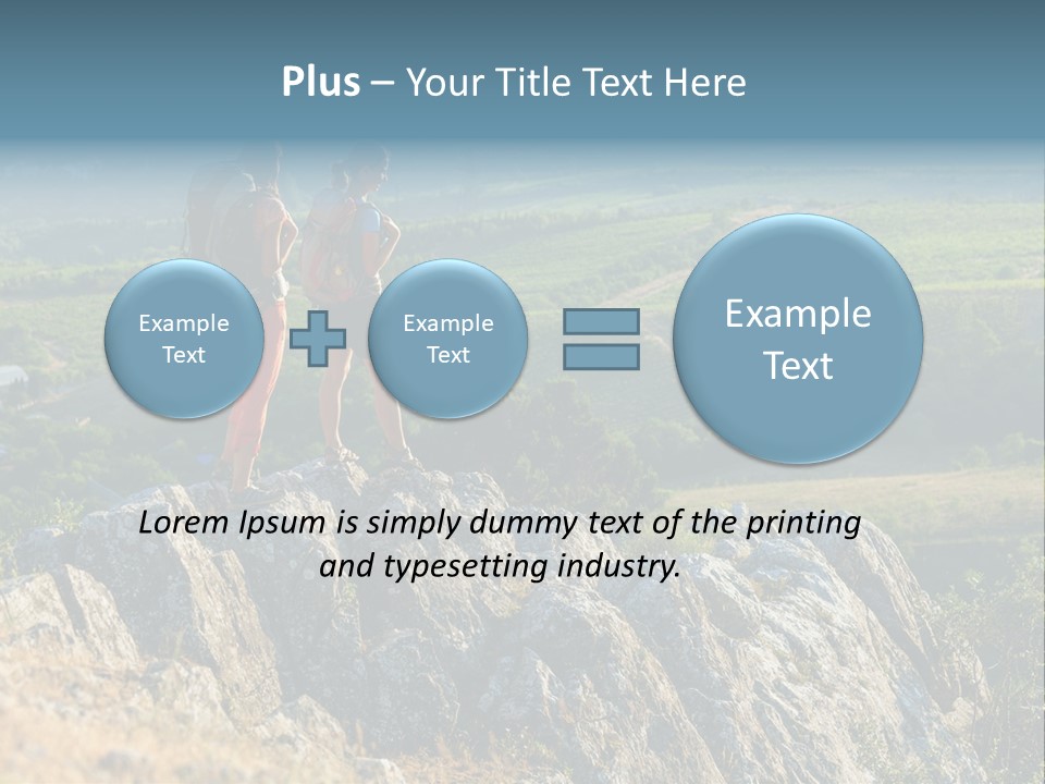 Blue Hiking Stand PowerPoint Template