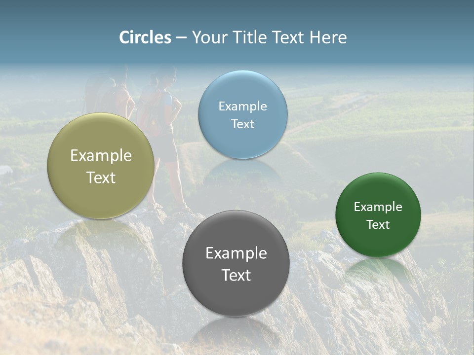 Blue Hiking Stand PowerPoint Template