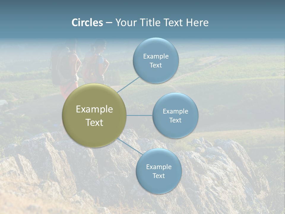 Blue Hiking Stand PowerPoint Template