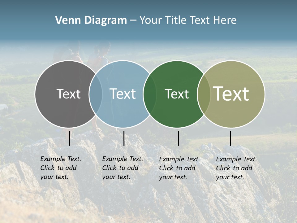 Blue Hiking Stand PowerPoint Template